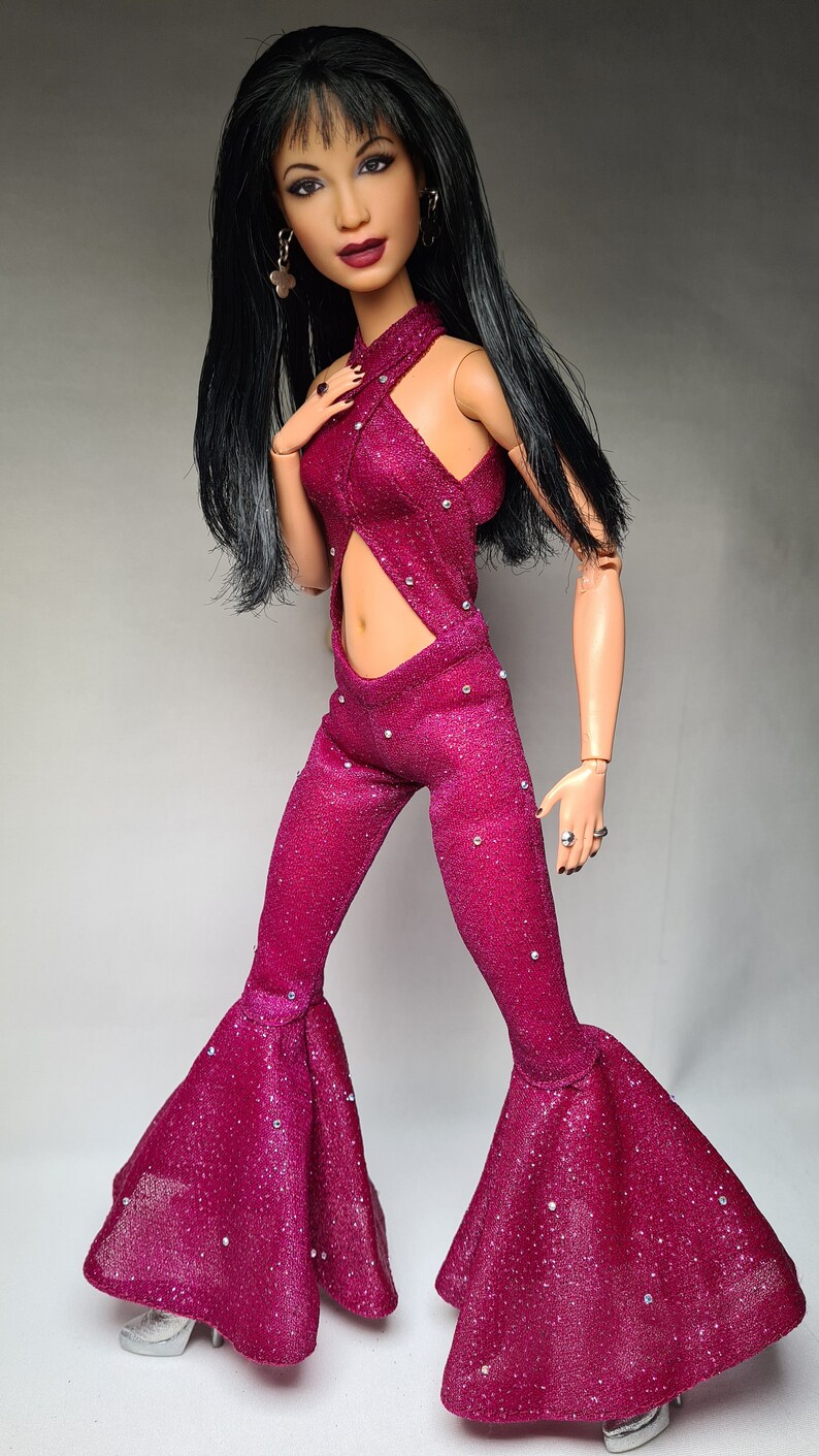 Lifelike Selena Repainted Barbie Doll With Handmade Fabric Costume