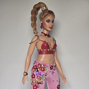 OOAK Curvy Barbie Doll – DIY Fashion Queen with Handmade Floral Outfit | College Fest Ready | Repainted Artist Doll