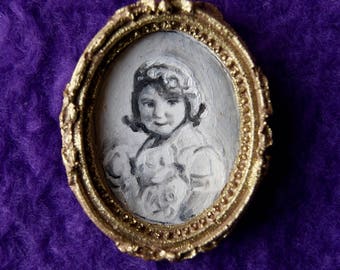 Miniature Portrait of Girl with Roses