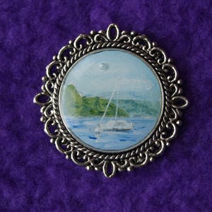 Miniature Painting - A Boat on Lake Windermere