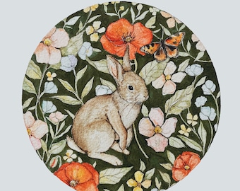 Spring Rabbit Illustration Print