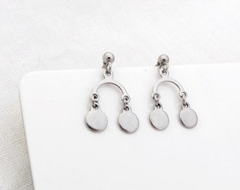 Stud earrings, surgical steel earrings, disc earrings, dainty earrings, sensitive ears, a gift, stainless steel earrings