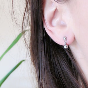 Stainless steel ball earrings, stud earrings, minimalist earrings, double ball earrings, hypoallergenic earrings, a gift