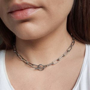 Chain choker, stainless steel choker, thick chain choker, minimalist jewelry, hypoallergenic, a gift,