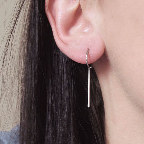 Threader Earrings, Stainless Steel Earrings, Hoop Earrings
