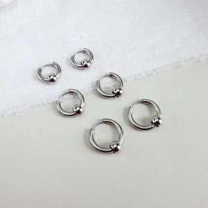 Huggie hoops, argolas de aço cirúrgico, brincos de argola, argolas de aço cirúrgico, Kpop, brincos BST