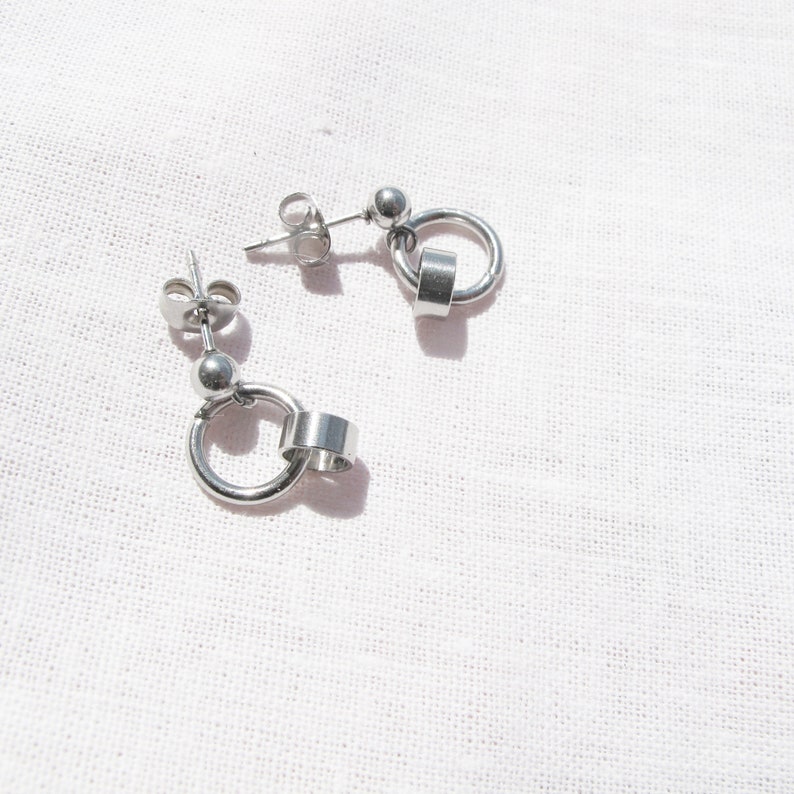 Surgical Steel Earrings Circle Earrings Stud Earrings Ball Etsy New