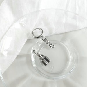 Huggie hoops with a padlock and chain, mismatched earrings,surgical steel hoops, hoop earrings, Kpop, hypoallergenic
