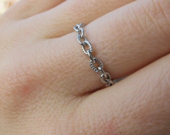 Chain ring, surgical steel, stainless steel ring, minimalistic ring, stacking ring, hypoallergenic, for her, a gift