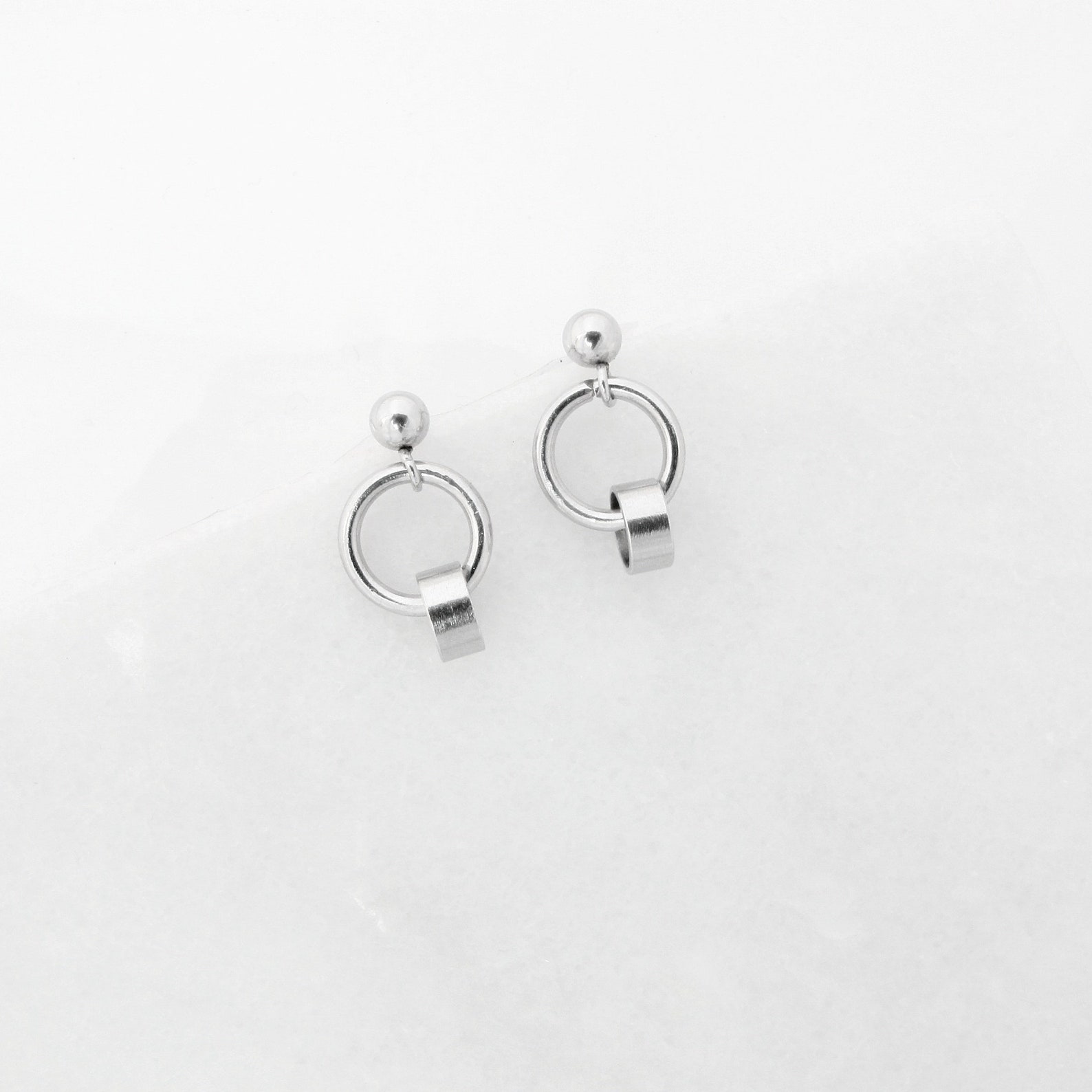Surgical Steel Earrings Circle Earrings Stud Earrings Ball Etsy New