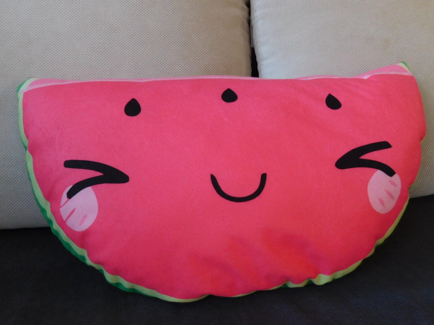 watermelon pillow food pillow fruit pillow kawaii food Etsy