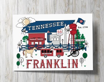 Franklin TN Cartes de correspondance, Cartes de voeux vierges toutes occasions, Cartes de correspondance vierges, Tennessee