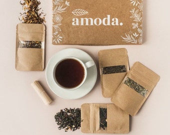 Amoda Tea Gift Subscription Tea Collection - Thoughtfully curated 12 month tea box collection available for your tea loving loved ones.