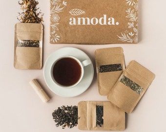 Amoda Tea Gift Subscription Tea Collection - Thoughtfully curated 6 month tea box collection available for your tea loving loved ones.