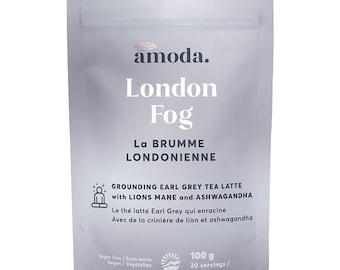 Amoda London Fog with Lion's Mane and Ashwagandha - A grounding Earl Grey tea latte.