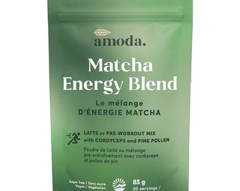 Mezcla energética de matcha orgánico: Cordyceps y maca - 30 porciones