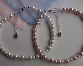 Pearl anklet, ankle bracelet, stretch anklet, beaded anklet, bridal anklet, bridal jewellery, something blue, beach anklet, beach jewellery