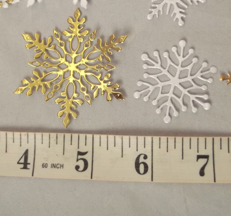 30 die cut snowflake embellishments glitter snowflakes card Etsy