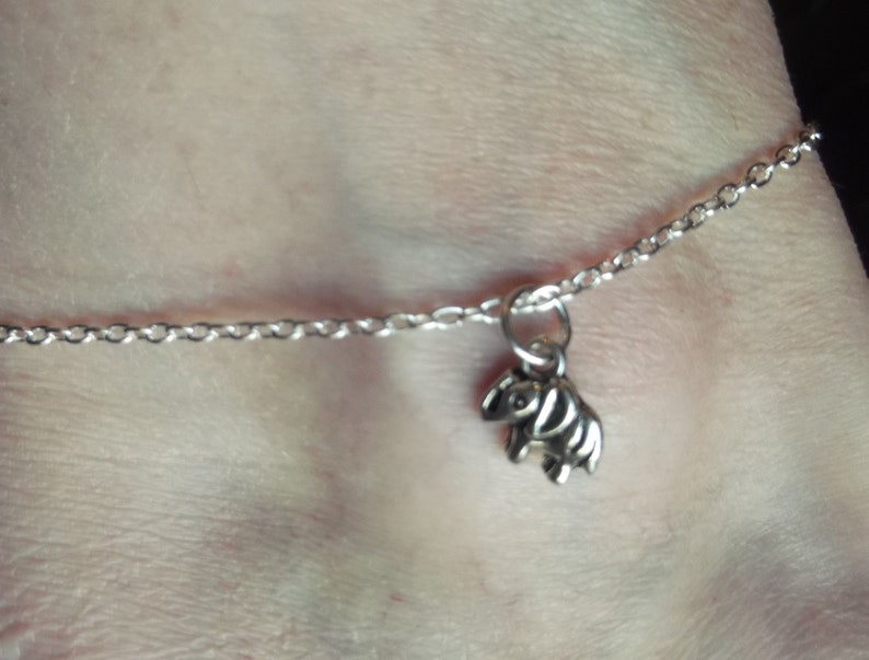 Large Anklet Elephant chain Plus Size anklet Ankle Jewellery Elephant Ankle chain Elephant Anklet Beach anklet Silver Plated Anklet