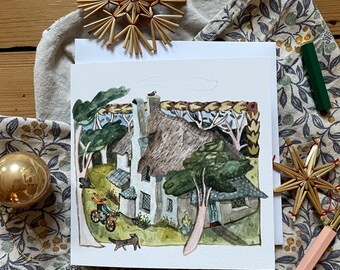 Country Cottage Card | Home Greetings Card | Illustrated Mother’s Day Card | Cottagecore illustration | Birthday card | Countryside Cottage