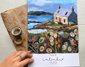 Painted calendar | Illustrated calendar | Seasonal calendar | Unique calendar | English countryside art | Handmade calendar | Art calendar