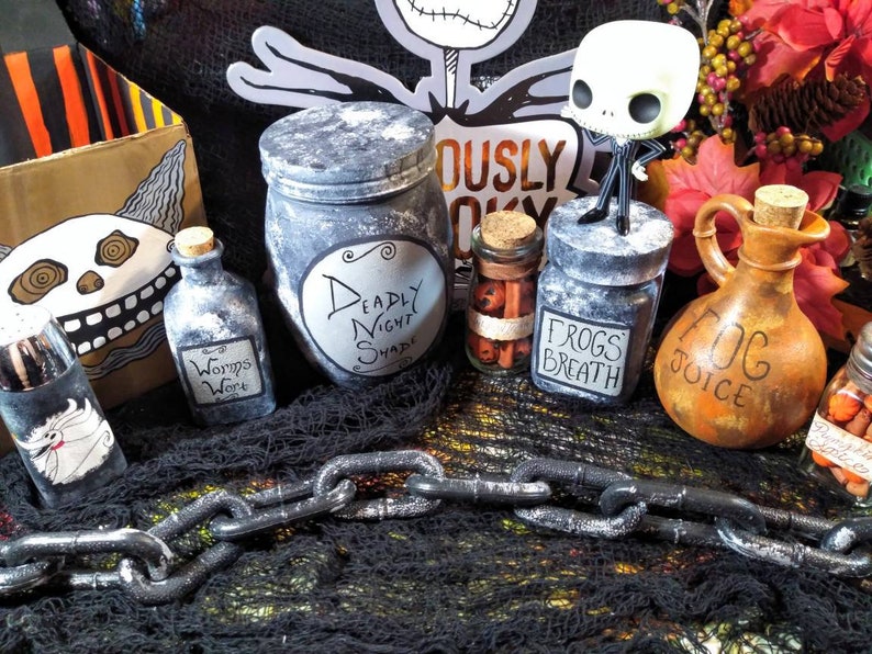Nightmare before Christmas jars Jar Sets Full Size Etsy