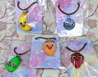 Polymer Clay Fruit Buddy Necklaces