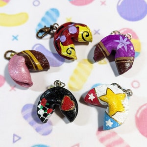 Eclectic Clay Fortune Cookie Charms