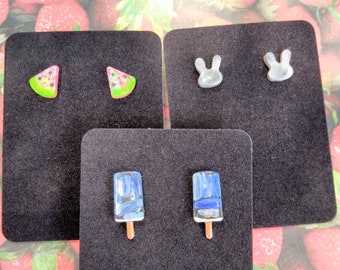 Cute little Stud Earrings/ Rabbit/ Popcicle/ watermelon