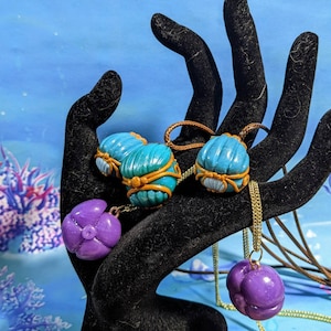Mermaid Queen necklace/music box necklace- Handmade Clay Necklace