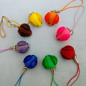Kawaii mochi bunny charms/ different flavor mochi bunny keychains