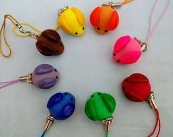 Kawaii mochi bunny charms/ different flavor mochi bunny keychains