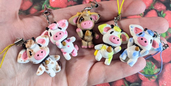 Chibi Cow Charms Vanilla, Chocolate, Strawberry, Blueberry, Mocha 