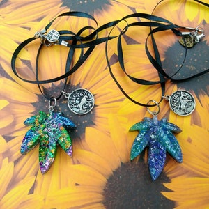 Galaxy Astrology Cannabis necklace image 3