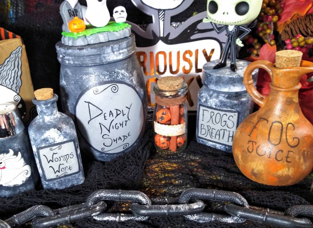 Nightmare before Christmas jars Jar Sets Full Size Etsy