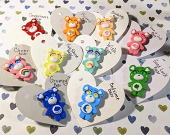 Kawaii Original Caring Bears Handmade Pins/ Handmade clay pins