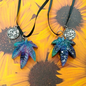 Galaxy Astrology Cannabis necklace image 5