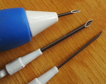 Interchangeable Punch Needle Tool: 3 Sizes with Threaders