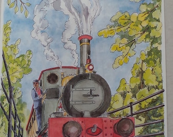 Steam Train Iron On Embroidery Transfers - Webster Craft Book