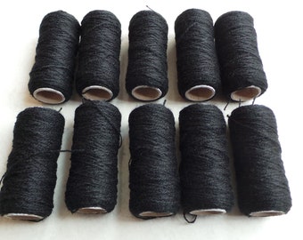 Websters 10 BLACK Acrylic Yarn Pack for Punch Needle Embroidery