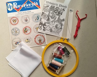 Webster Craft Punch Needle Starter Kit: Red Needle, Iron-On Transfers