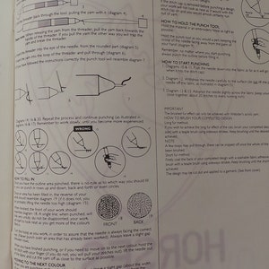 May include: A close-up of a page from a craft book showing instructions on how to use a punch tool to create a design. The instructions include diagrams and illustrations of the process. The text includes the words "How to Fill In", "How to Hold the Punch Tool", "How to Start Punching", and "Important".