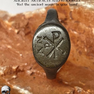 Byzantinischer Ring mit Chi-Rho, römischer Ring, mittelalterlicher Ring, Gedenkring, persönlicher Ring, religiöser Ring, antiker Ring,