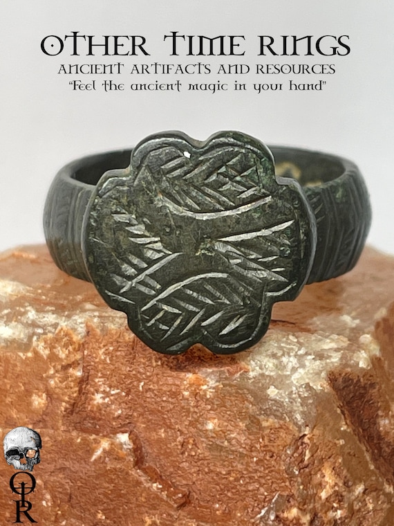 Medieval ring with monogram, ancient ring, mediev… - image 3