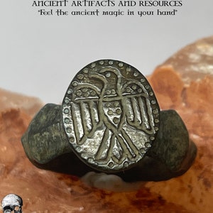 Medieval viking ring with representation of an eagle, medieval ring, viking ring, Romano ring, magic ring, protector ring, nacient ring,ring