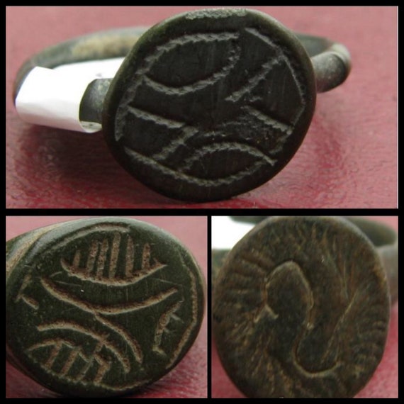 Medieval ring with monogram, ancient ring, mediev… - image 10