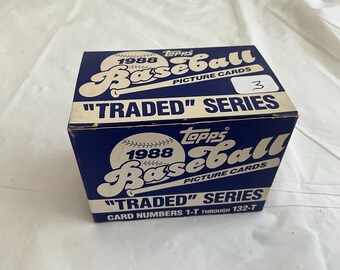 1988 TOPPS - Unopened Box - ‘Traded’ Series Baseball Picture Cards - includes Card Numbers 1-T thru 132-T - Box No 3