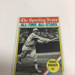 Original Vintage 1976 Topps Baseball, Honus Wagner, Card No. 344, All-Time All-Star, Sports Card