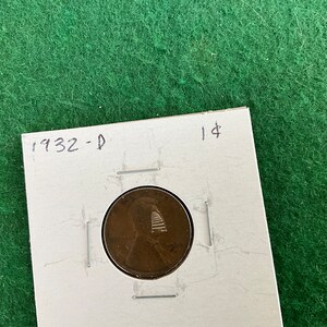 1932-D - Lincoln Wheat Cent Penny - Coin No 14674 - In a Protective 2x2