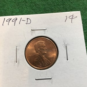 1991-D - Lincoln Memorial Cent Penny - No 8473 - In a Protective 2x2